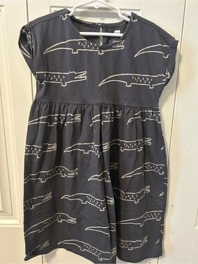 Tea Collection Charcoal Gray Alligator Print Girls Dress